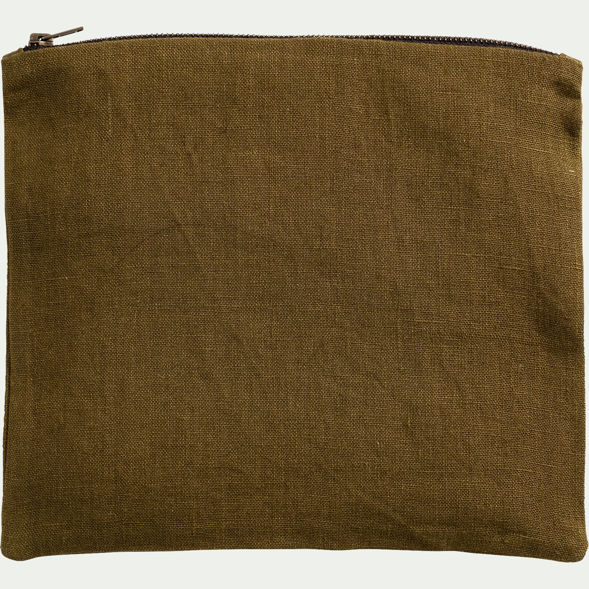 LUCETTE - Trousse de toilette en lin - vert mousse