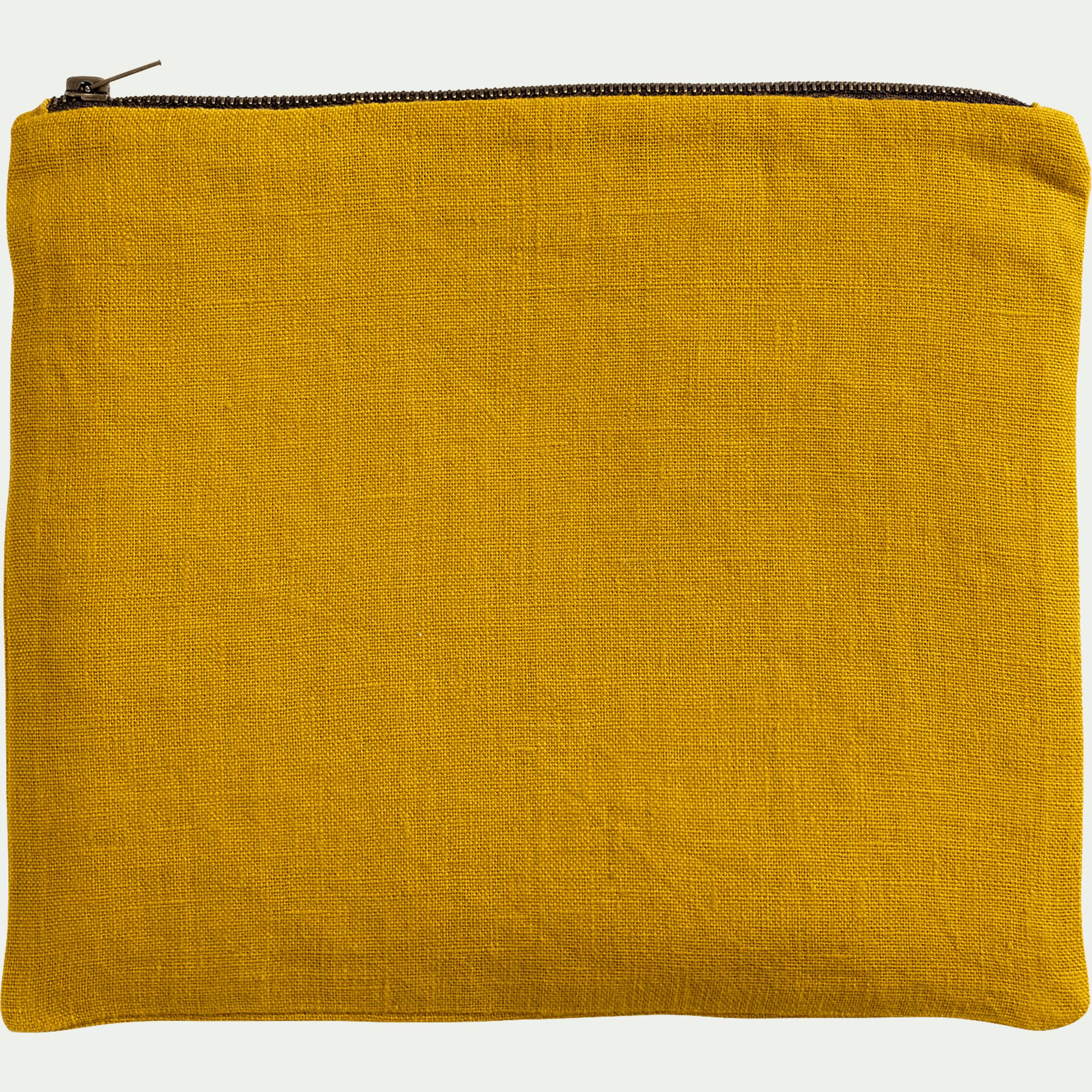 LUCETTE - Trousse de toilette en lin - jaune argan
