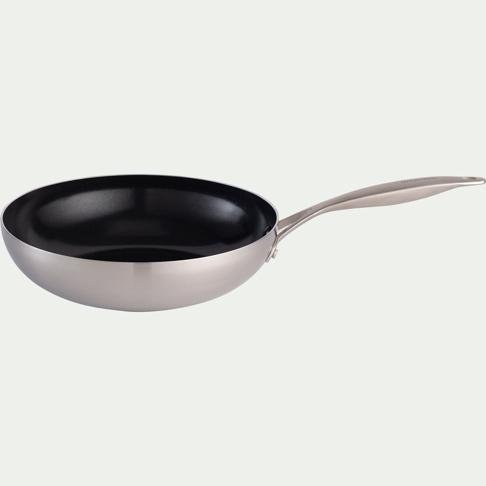 GENEVA - Wok en inox et céramique D28cm - gris métallisé