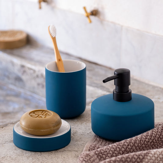 CISTE - Porte-savon en grès - bleu figuerolles