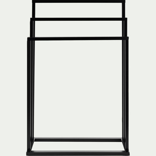 ELLINE - Porte-serviette triple en bambou H85cm - noir