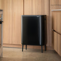 BO TOUCH - Poubelle de tri Brabantia de cuisine en acier et plastiques recyclés - noir mat 2x30L