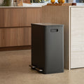 LUDER - Poubelle de tri double en plastique 2x30L - noir