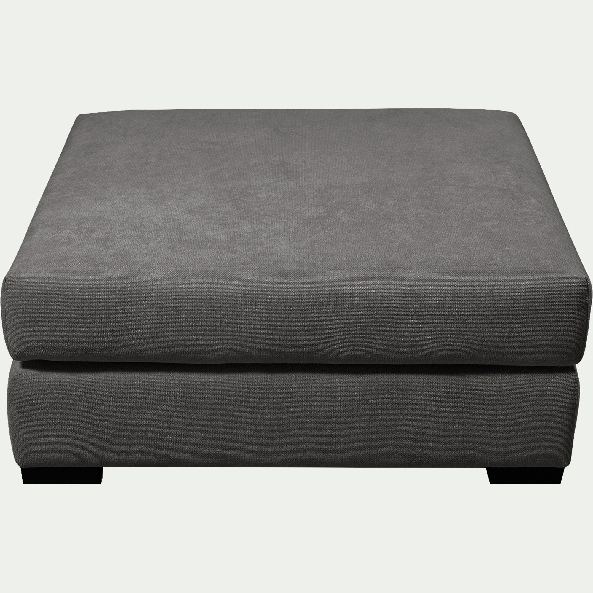 BATIS - Pouf carré en tissu Bloq - gris anthracite