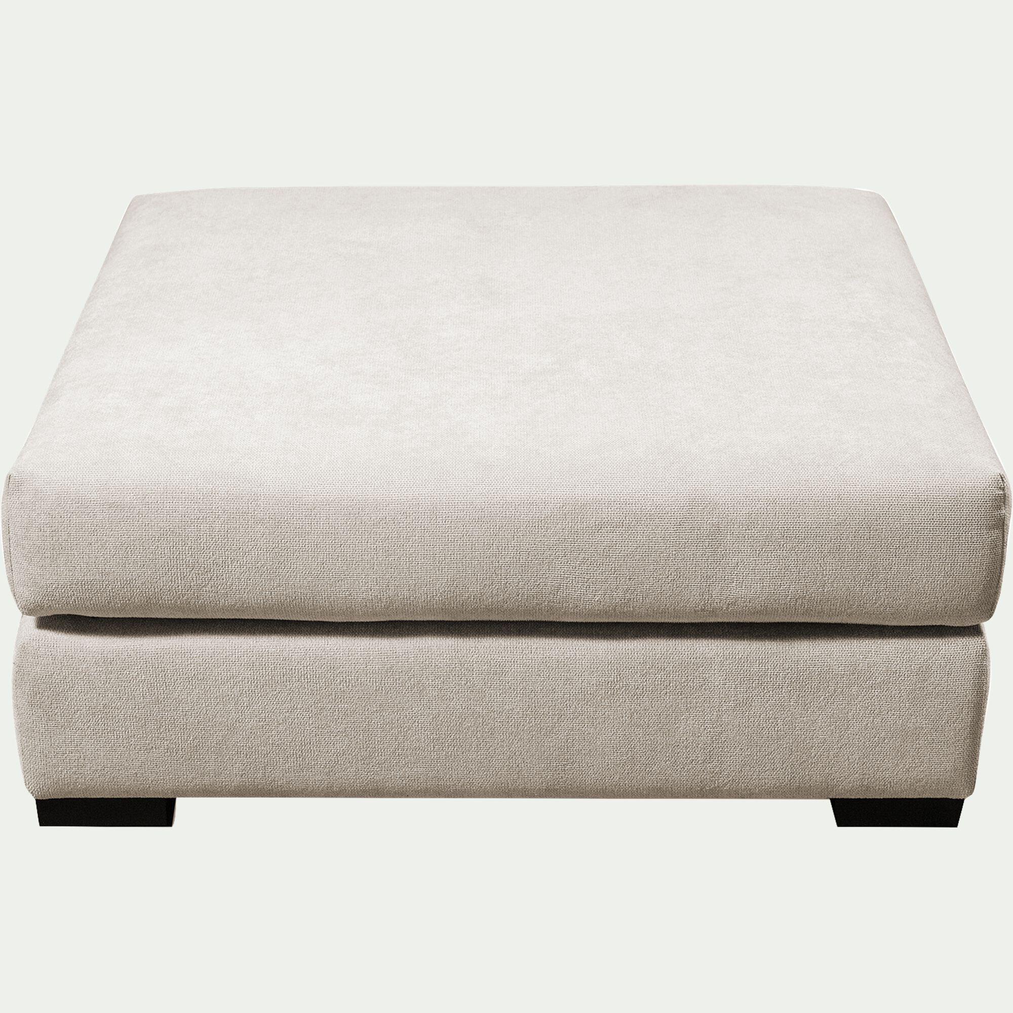 BATIS - Pouf carré en tissu Bloq - beige roucas