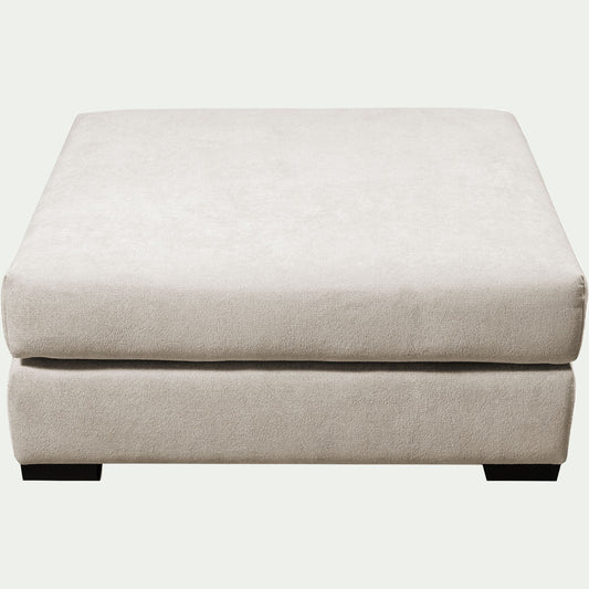 BATIS - Pouf carré en tissu Bloq - beige roucas