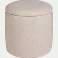 ELIAS - Pouf en tissu avec coffre de rangement - beige roucas H43cm