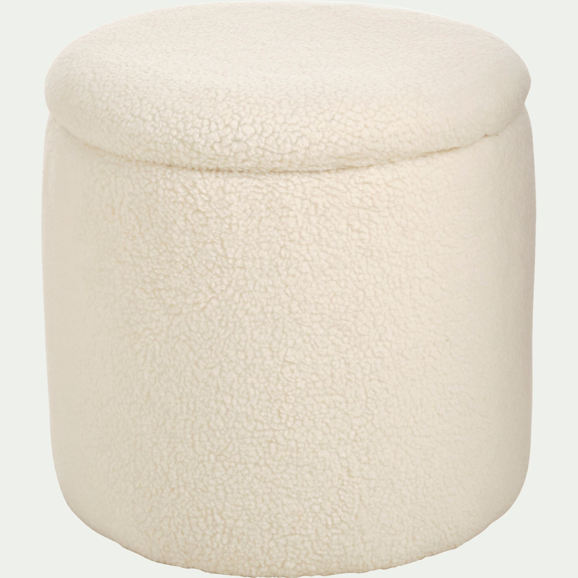 ELIAS - Pouf en tissu avec coffre de rangement - blanc H43cm