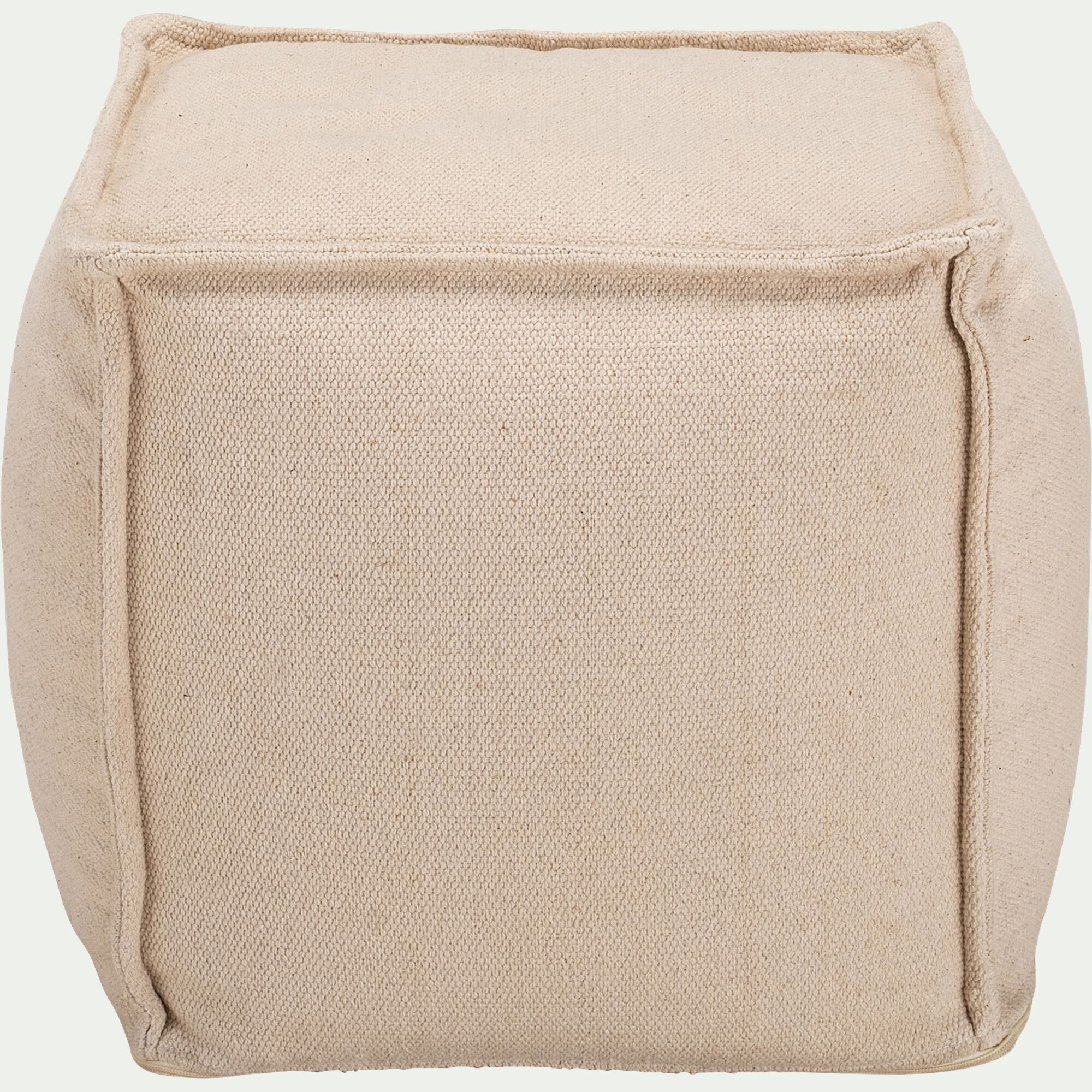 CANVAS - Pouf cubique en coton - beige D45xH45cm