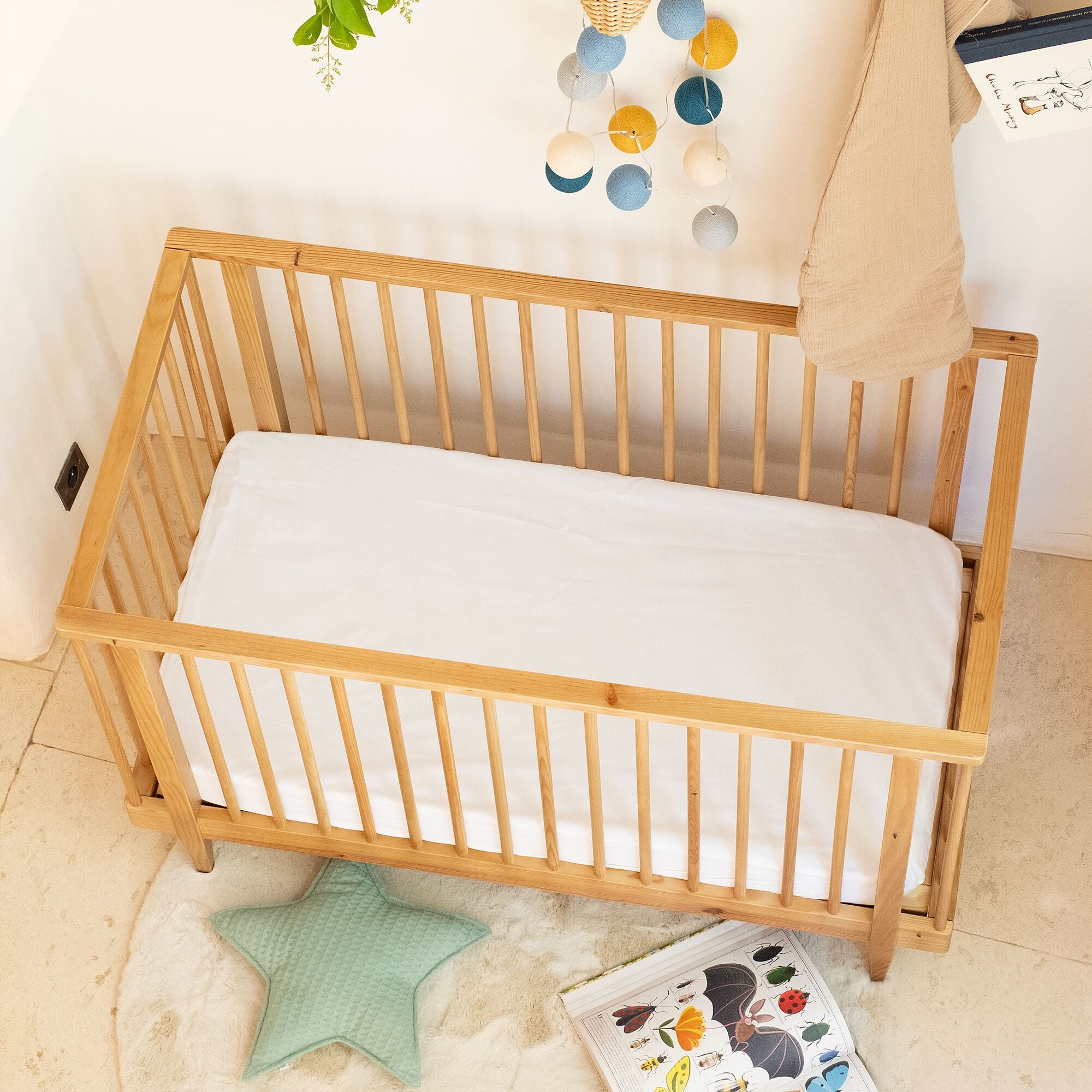 BASILE - Protège-matelas imperméable en coton recyclé 60x120cm bonnet 19cm