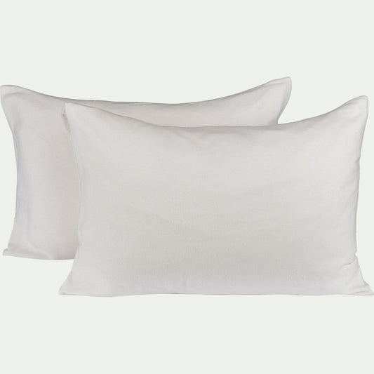 BORIE - Lot de 2 protège-oreillers 100% coton bio - 50x70cm