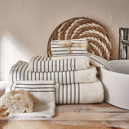 RHODES - Linge de toilette en coton- blanc