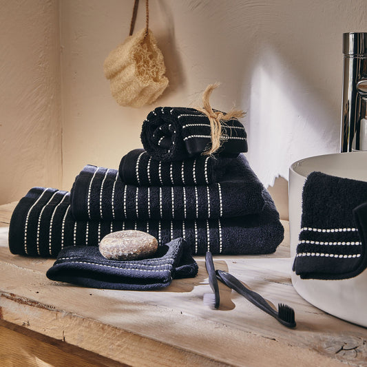 RHODES - Linge de toilette en coton - noir