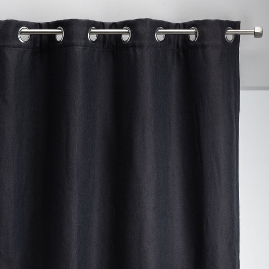 PINEDE - Rideau à œillets en polyester 135x300cm - gris calabrun