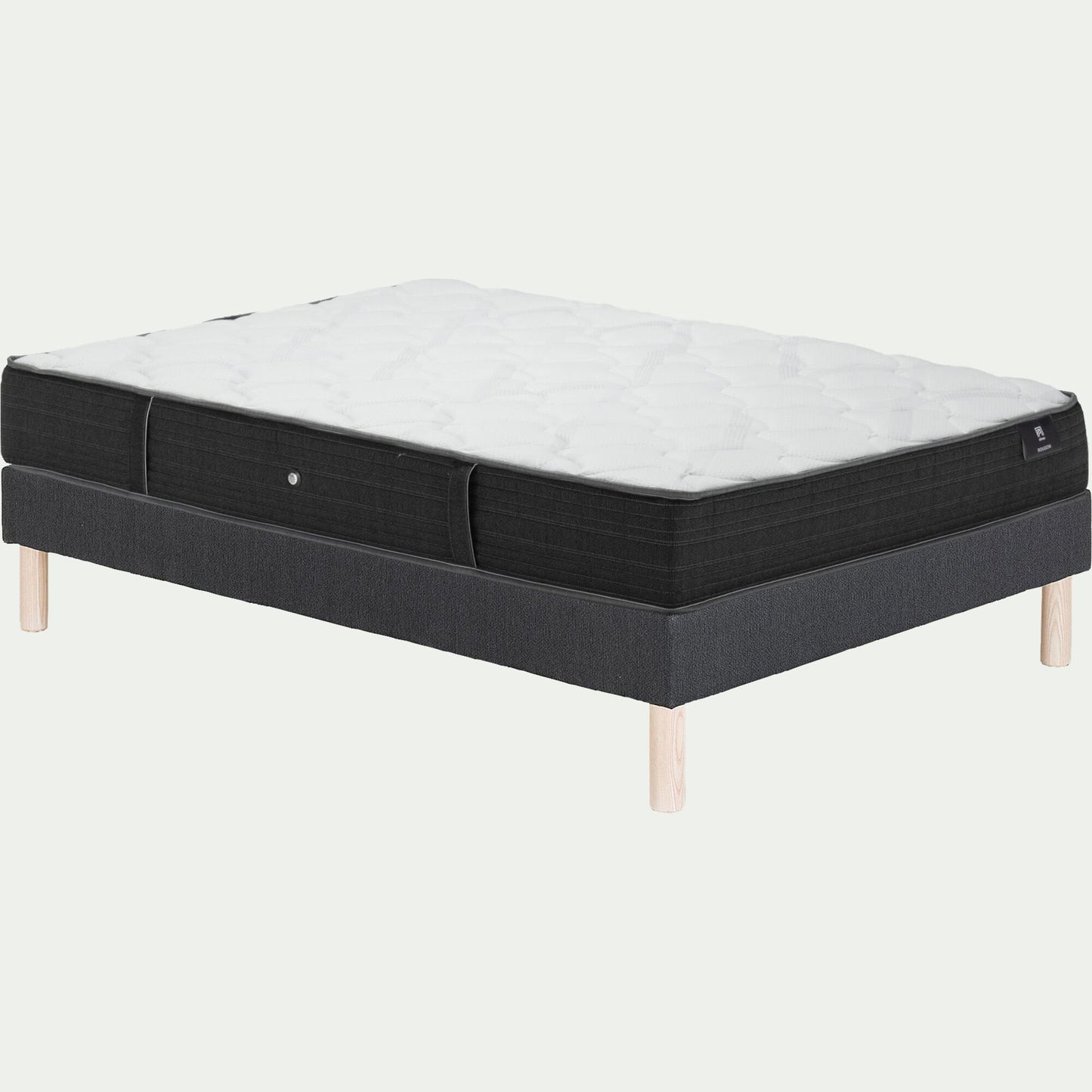 ROUGON - Ensemble matelas alinea équilibré à ressorts et sommier tapissier équilibré