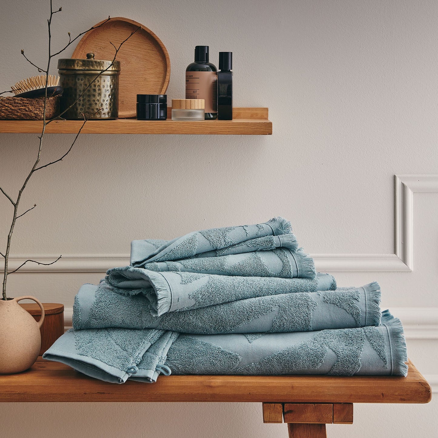 RYAD - Linge de toilette en coton - bleu calaluna
