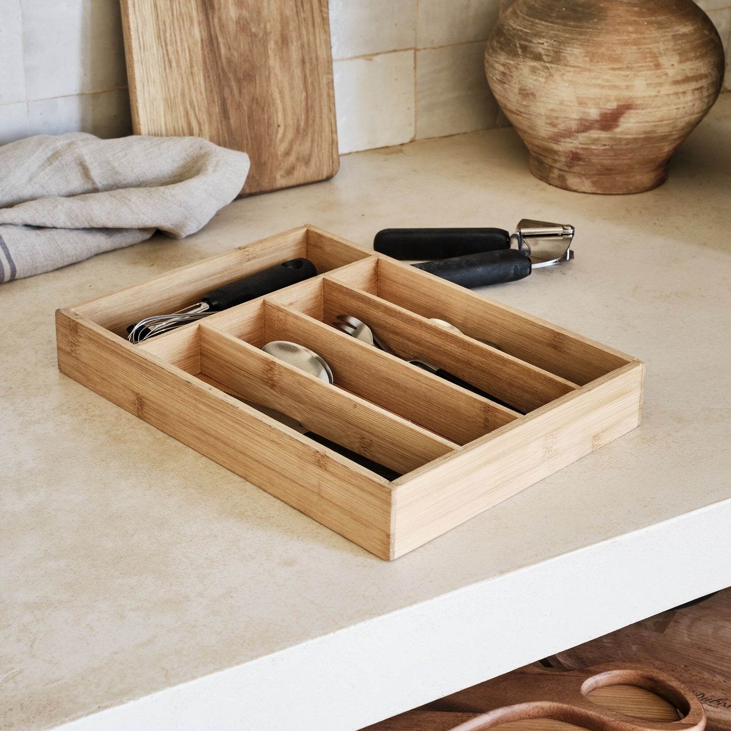 MAX - Range couvert en bambou - naturel 35x25cm