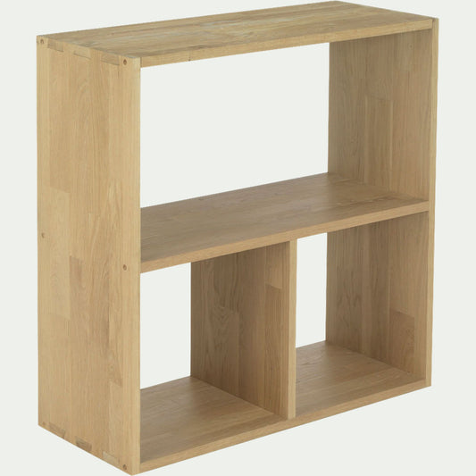 TASSIA - Meuble bas à 3 cases en chêne - bois clair
