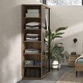 LUCIAN - Armoire ouverte avec miroir H210cm - bois clair