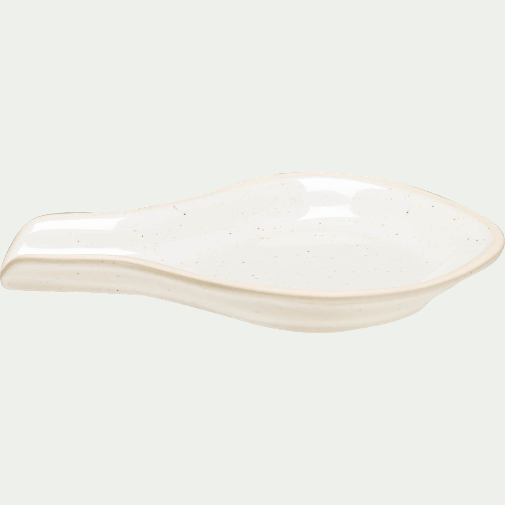 LYSA - Repose-cuillère en grès L16cm - blanc