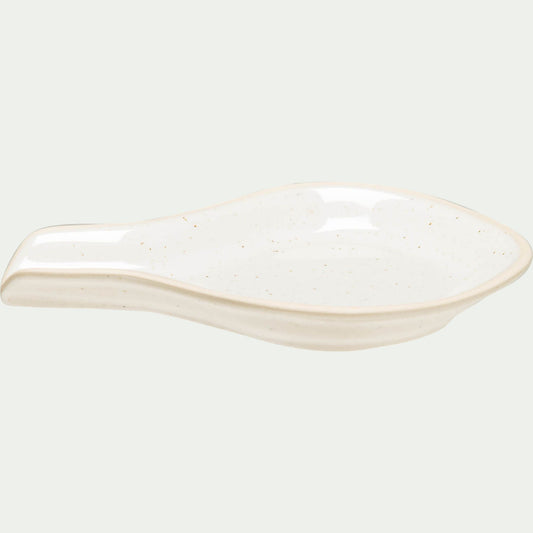 LYSA - Repose-cuillère en grès L16cm - blanc