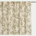 ALLORO - Rideau à passants cachés en coton motif végétal finition franges 135x250cm - vert