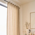 BANON - Rideau à pattes cachées en coton à rayures 130x250cm - beige