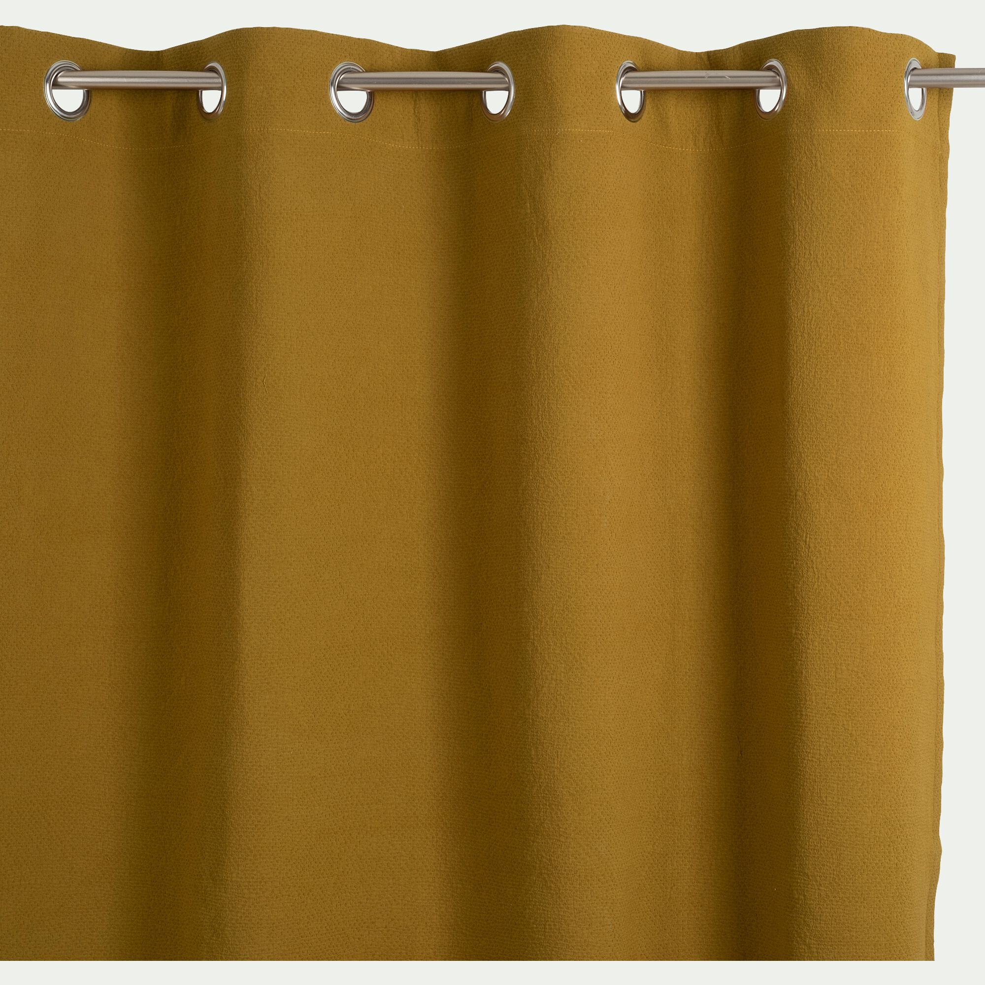 FRANCA - Rideau à œillets en coton finition surpiqûre 140x250cm - vert mousse
