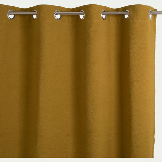 FRANCA - Rideau à œillets en coton finition surpiqûre 140x250cm - vert mousse