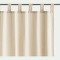 GIZA - Rideau à passants en coton lavé finition couture 140x250cm - beige