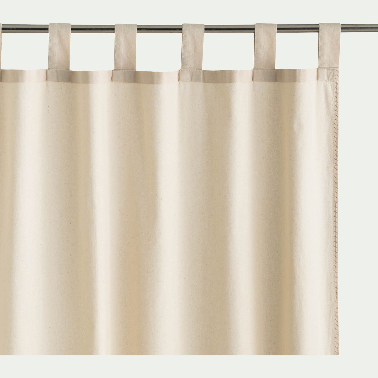 GIZA - Rideau à passants en coton lavé finition couture 140x250cm - beige