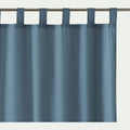 GIZA - Rideau à passants en coton lavé finition couture 140x250cm - bleu cendré