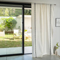 KISSOS - Rideau passe-tringle en coton motif Kissos 140x250cm - blanc