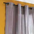 LINIA - Rideau à œillets en coton finition liseré 140x250cm - gris ardoise