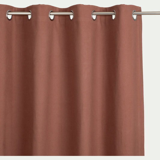 OLTA - Rideau à œillets en coton 140x250cm - brun rhassoul