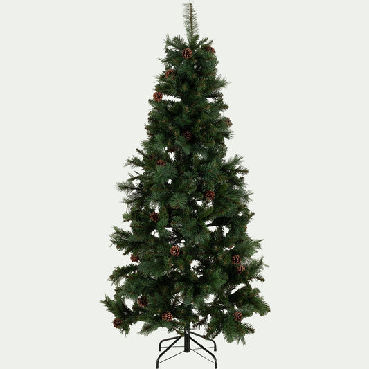PANCAR - Sapin de Noël artificiel avec pommes de pin D78xH150cm - vert
