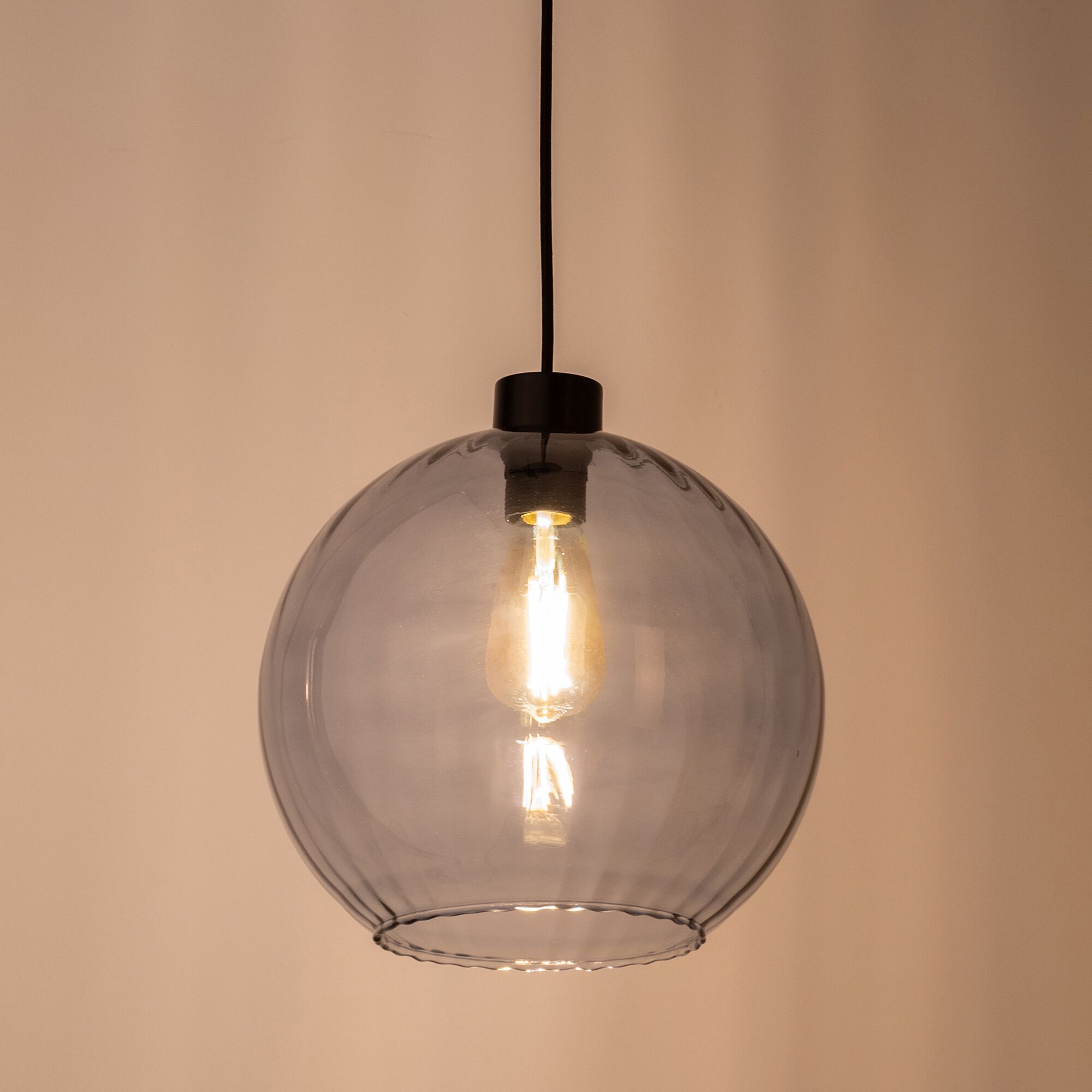 ALARI - Suspension électrifiée en verre d30cm - bleu ciel