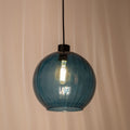 ALARI - Suspension électrifiée en verre d30cm - bleu marine
