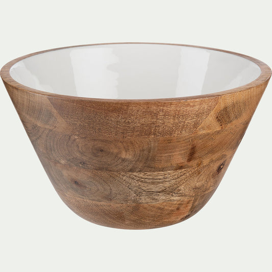 AGIBI - Saladier en bois de manguier D30cm - blanc
