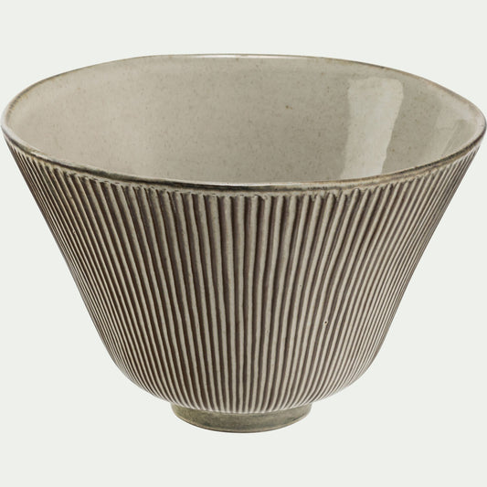 LISTRADO - Saladier en grès réactif D24cm - marron écorce