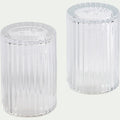 BICOU - Set de salière et poivrière en verre côtelé - transparent H8cm