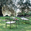 BLAYA - Salon de jardin en acier - noir (4 places)