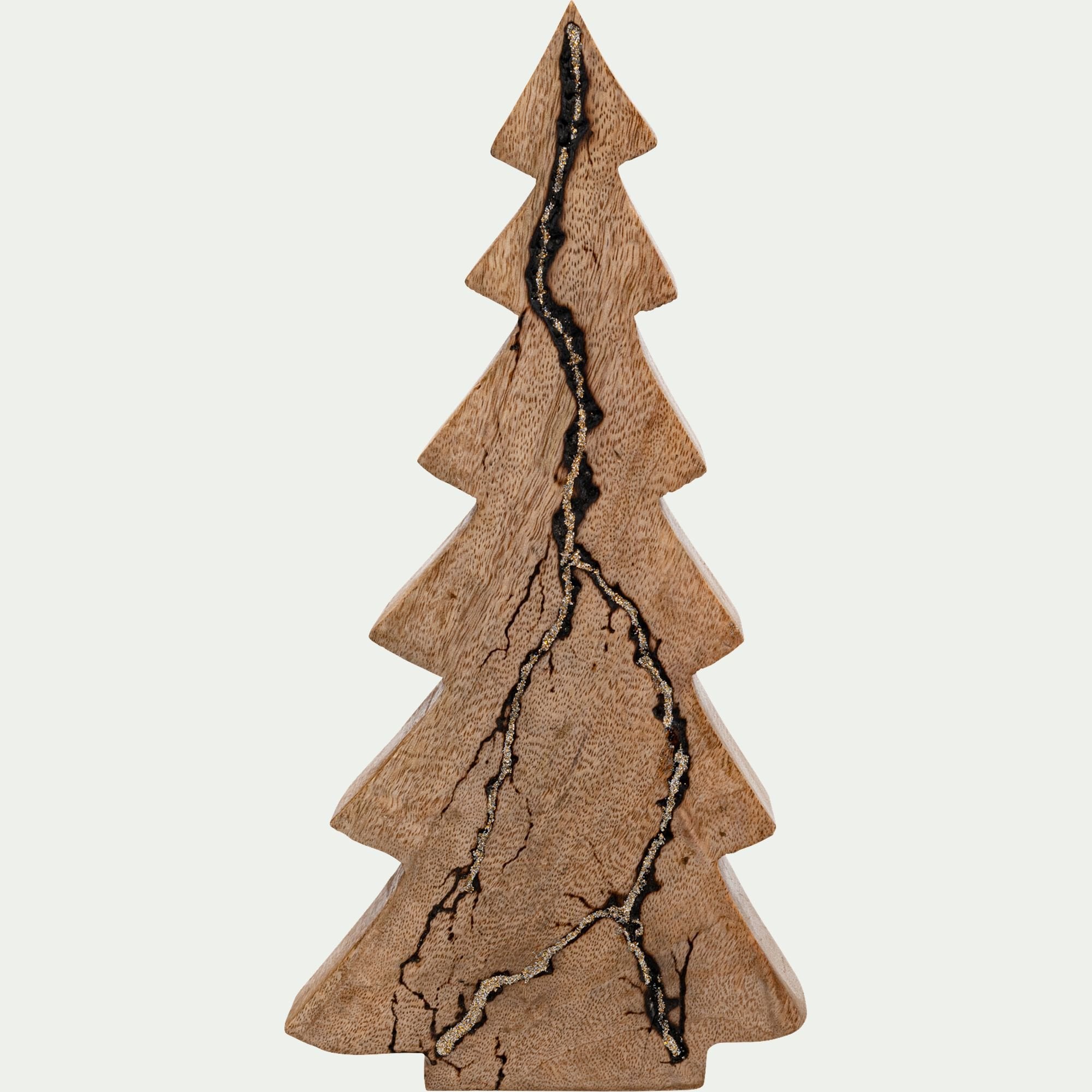 HAMALLAJ - Sapin décoratif à poser en bois de manguier H29cm - naturel