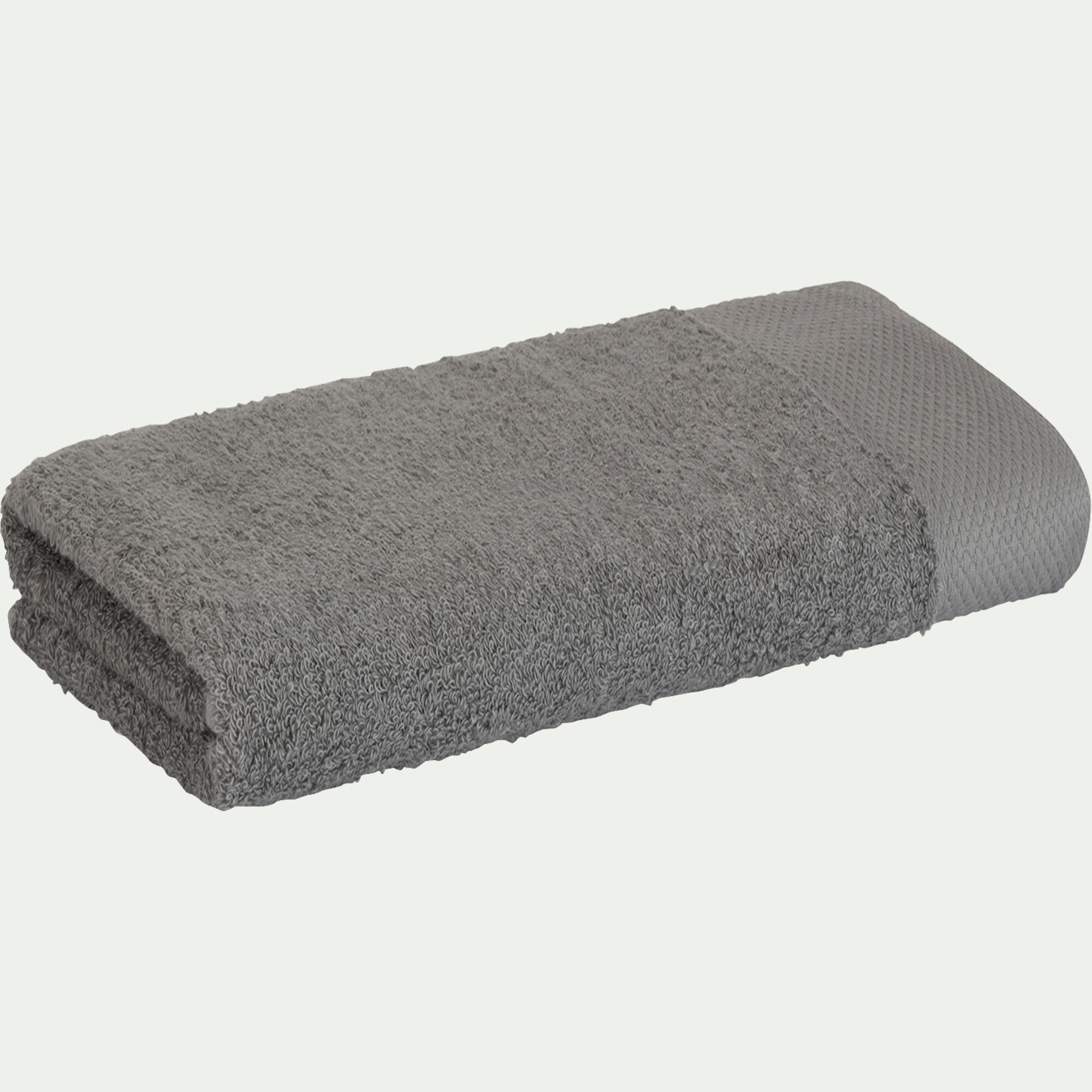 AZUR - Serviette de toilette en coton peigné - gris restanque 50x100cm