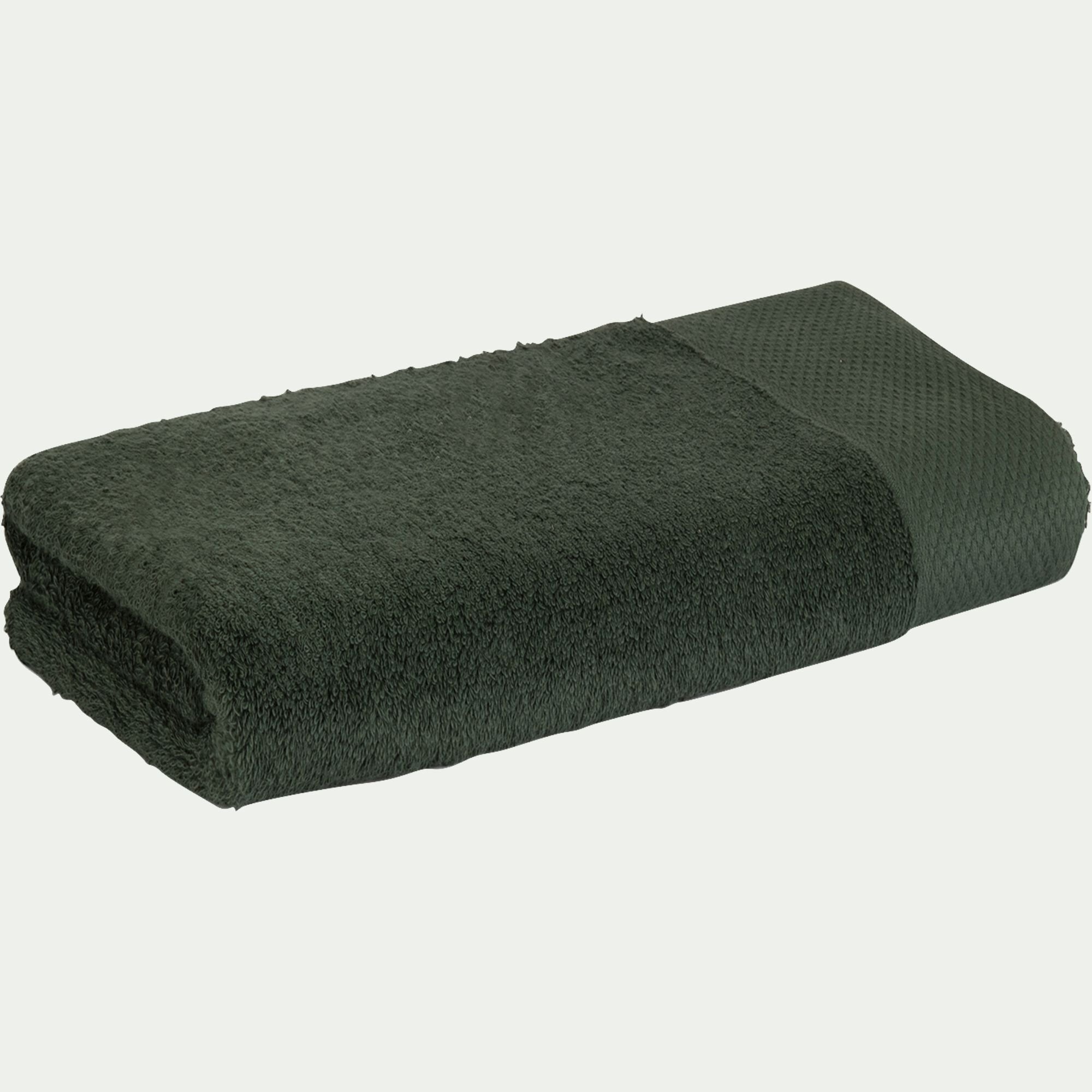AZUR - Serviette de toilette en coton peigné - vert cèdre 50x100cm
