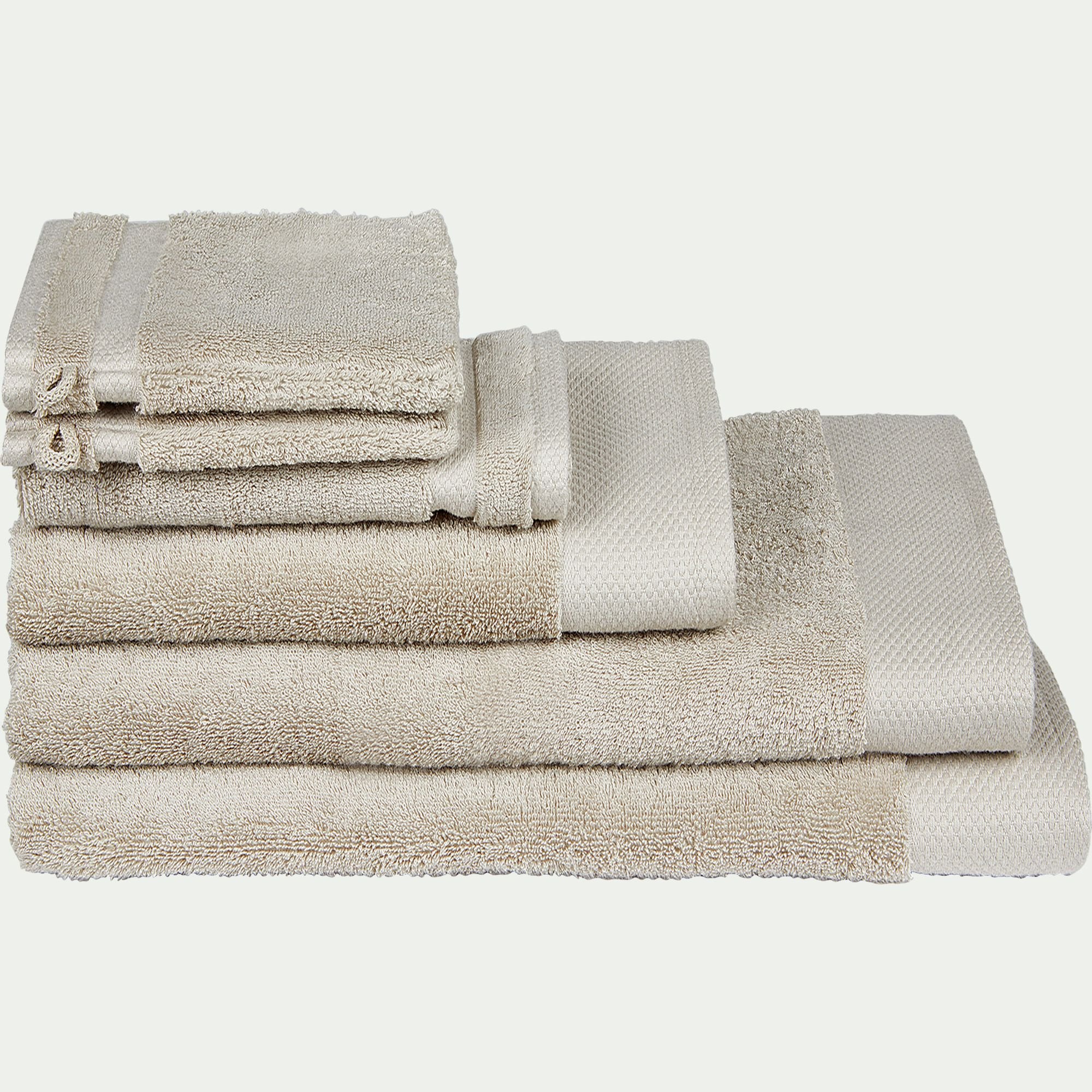 AZUR - Linge de toilette en coton peigné- beige alpille