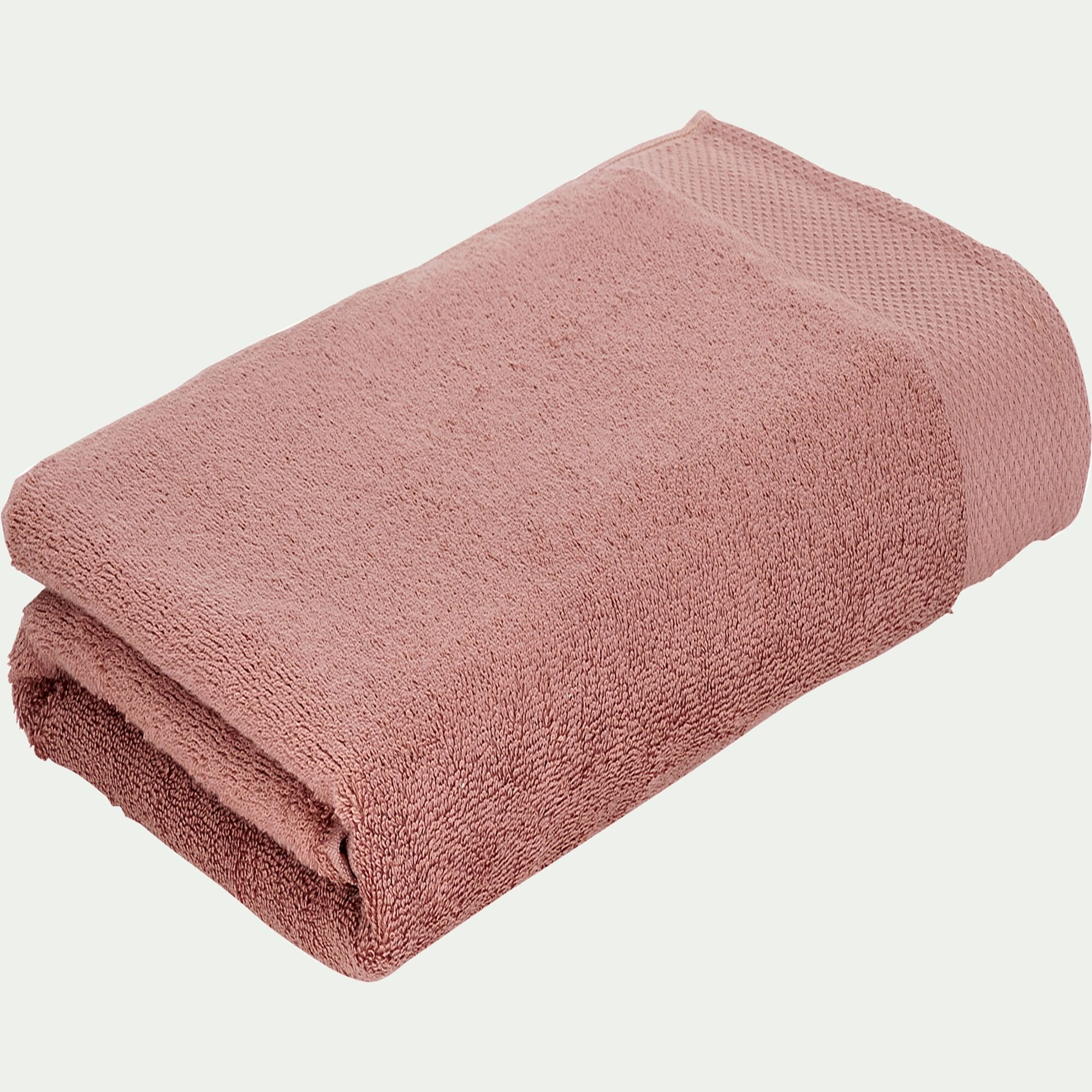 AZUR - Serviette de toilette en coton peigné - brun rhassoul 50x100cm