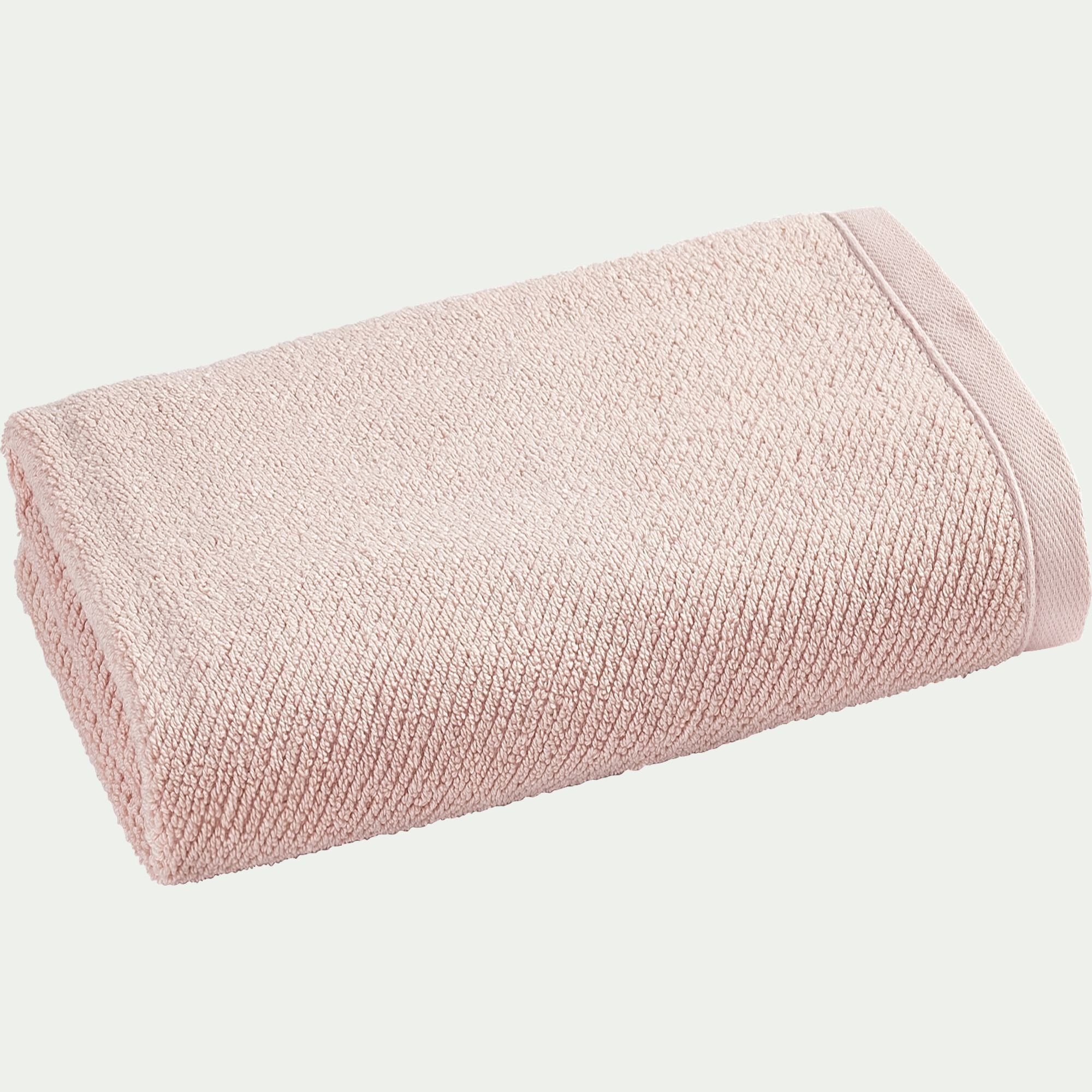 COLINE - Serviette de toilette en bouclettes de coton bio - rose rosa 50x90cm