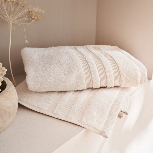 NOUN - Serviette de bain bouclette en coton - blanc ventoux 50x100cm
