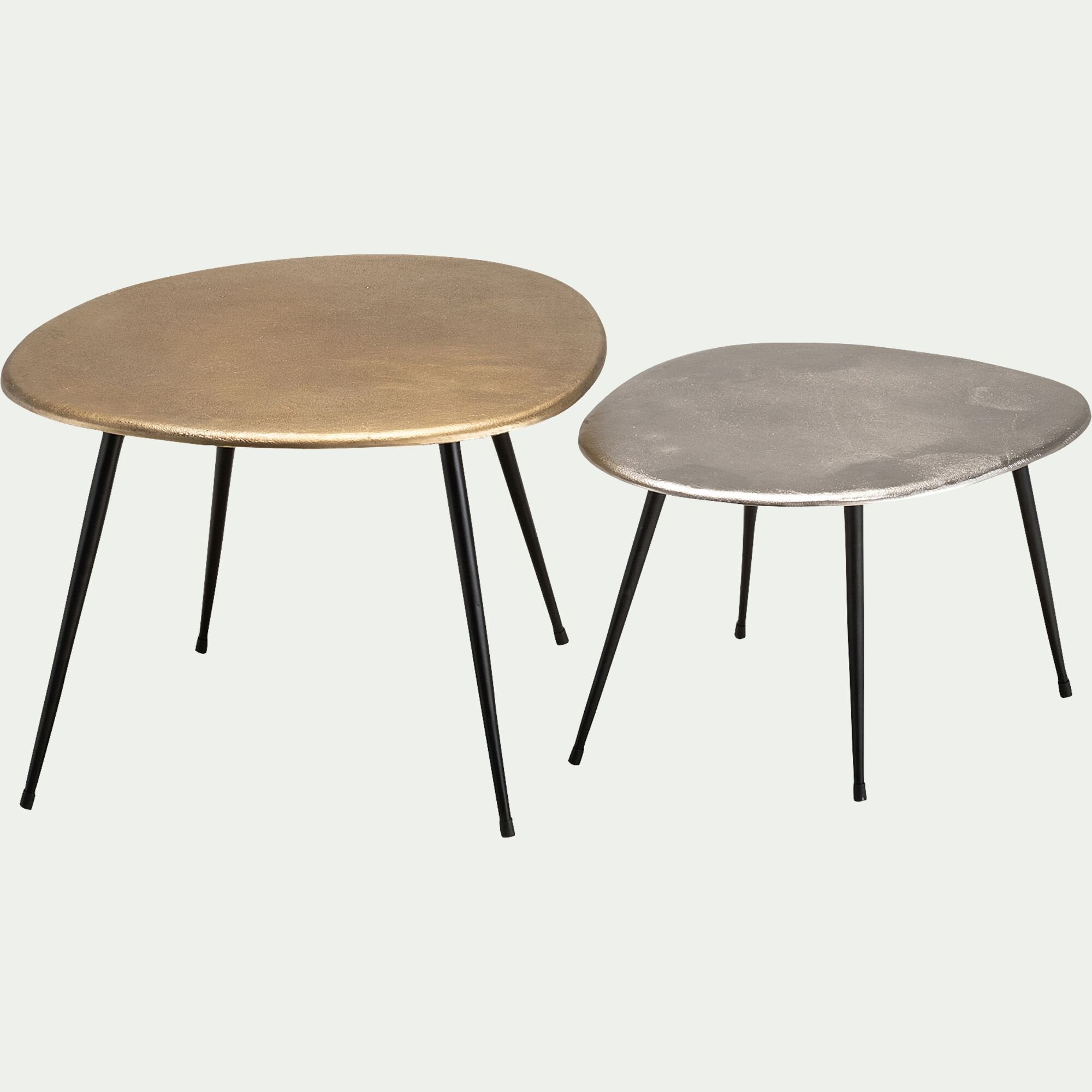 LUCERAM - Tables gigognes en fonte d'aluminium - Doré